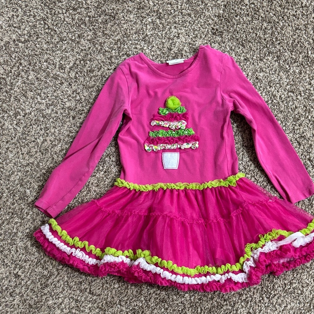 Emily Rose Festive Pink and Green Costume Girls Dress